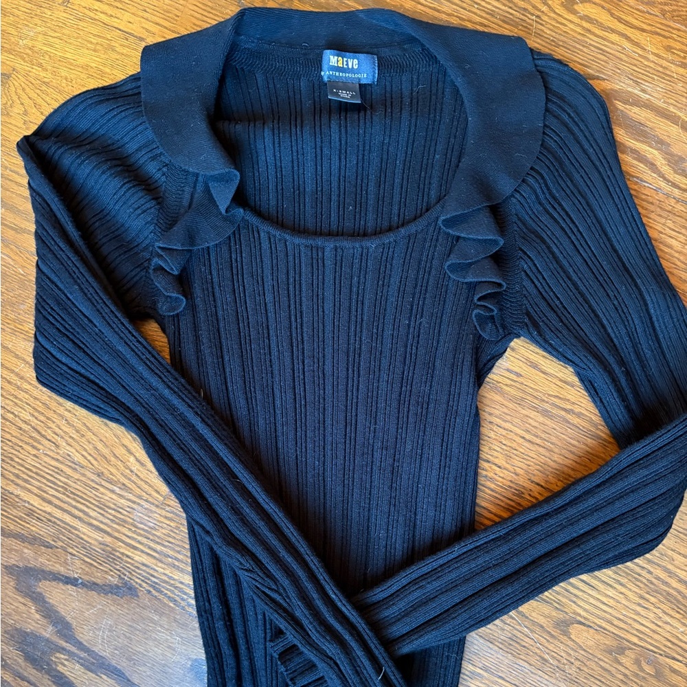 Anthropologie Maeve black knit sweater